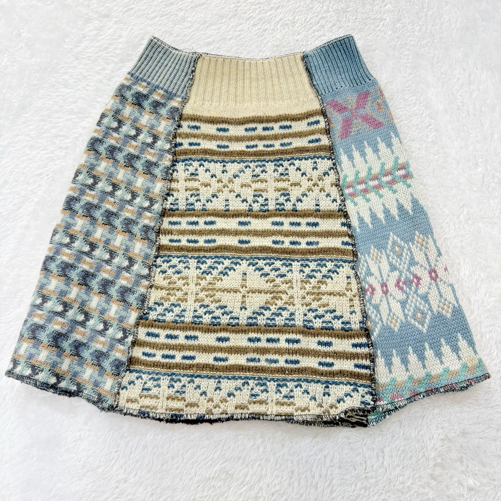 Urban Renewal Sweater Skirt Womens Size S/M A Line Mini Patchwork
